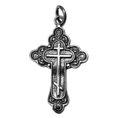 Pendant Sterling Silver 925 Orthodox Cross from Jerusalem Jewelry 3 cm(1.25