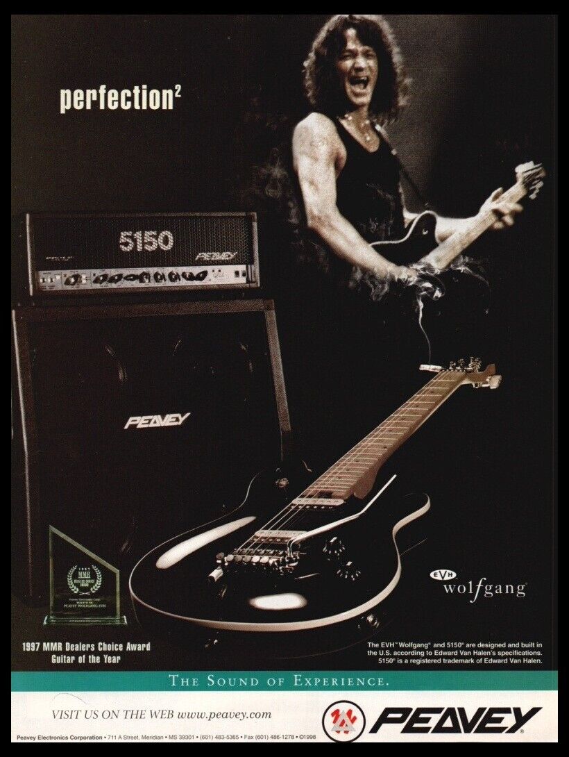 1998 Peavey Guitar-Eddie Van Halen  print ad /mini poster/photo-Original 1990s