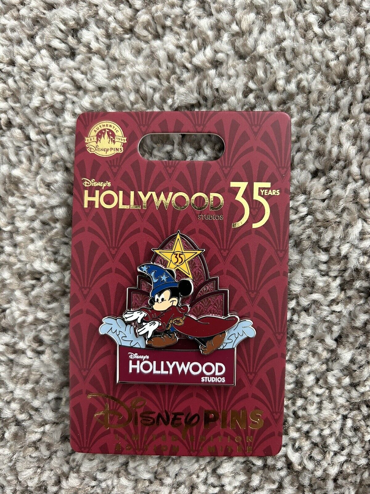 Disney Parks Hollywood Studios 35th Anniversary Sorcerer Mickey LE Pin New