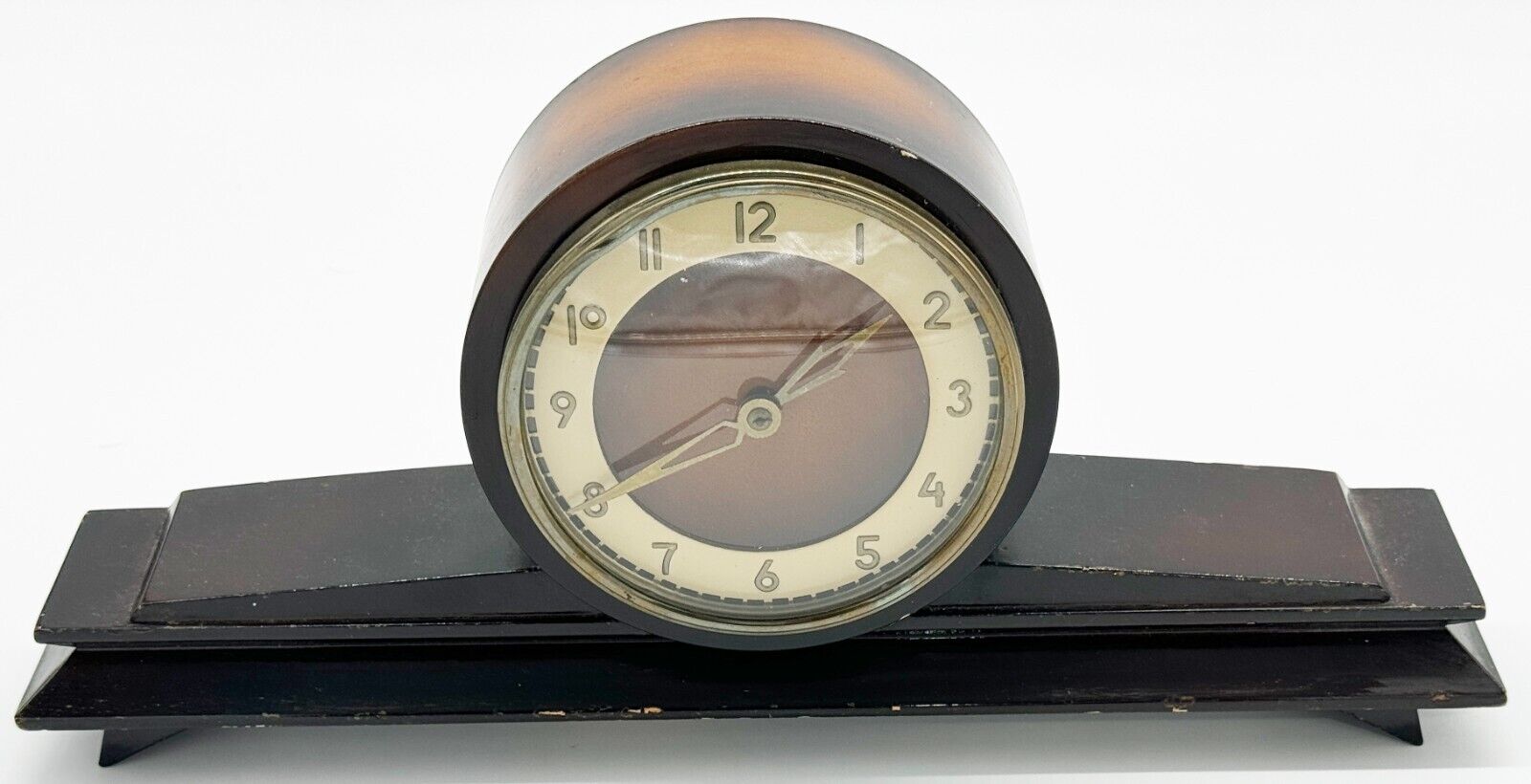 VESNA BECHA Soviet CCCP Desktop Fireplace Wooden Mechanical Clock No Key