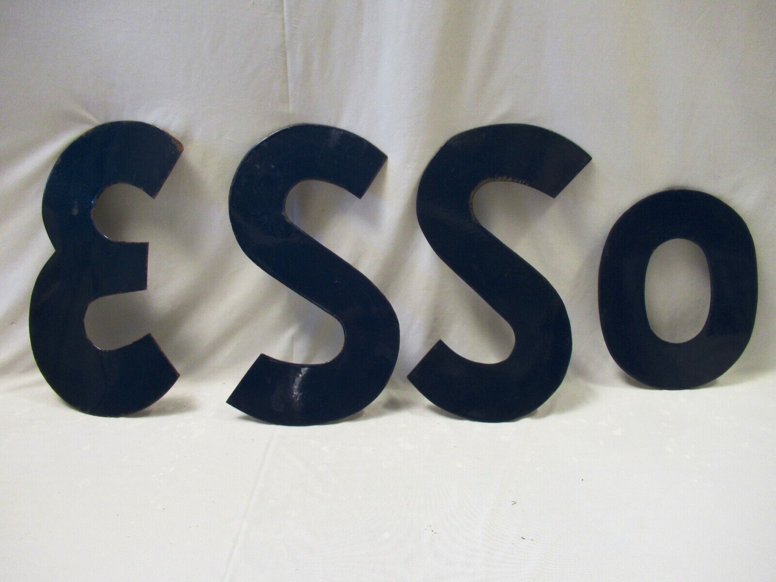 Esso Letters Gas Station Advertising Sign Porcelain Enamel Collectibles Rare 