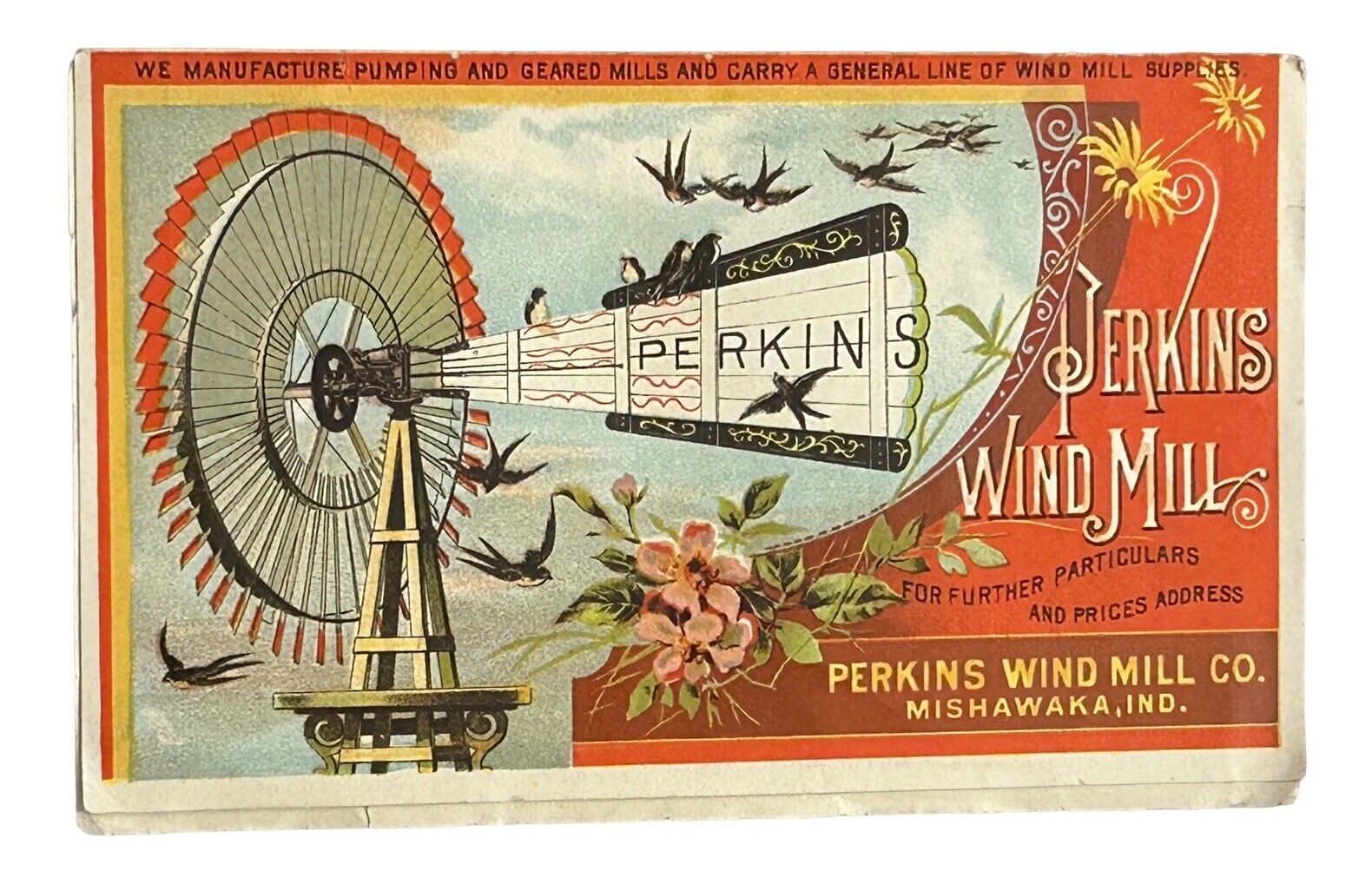Perkins Wind Mill 4 Panel Folder   P384A
