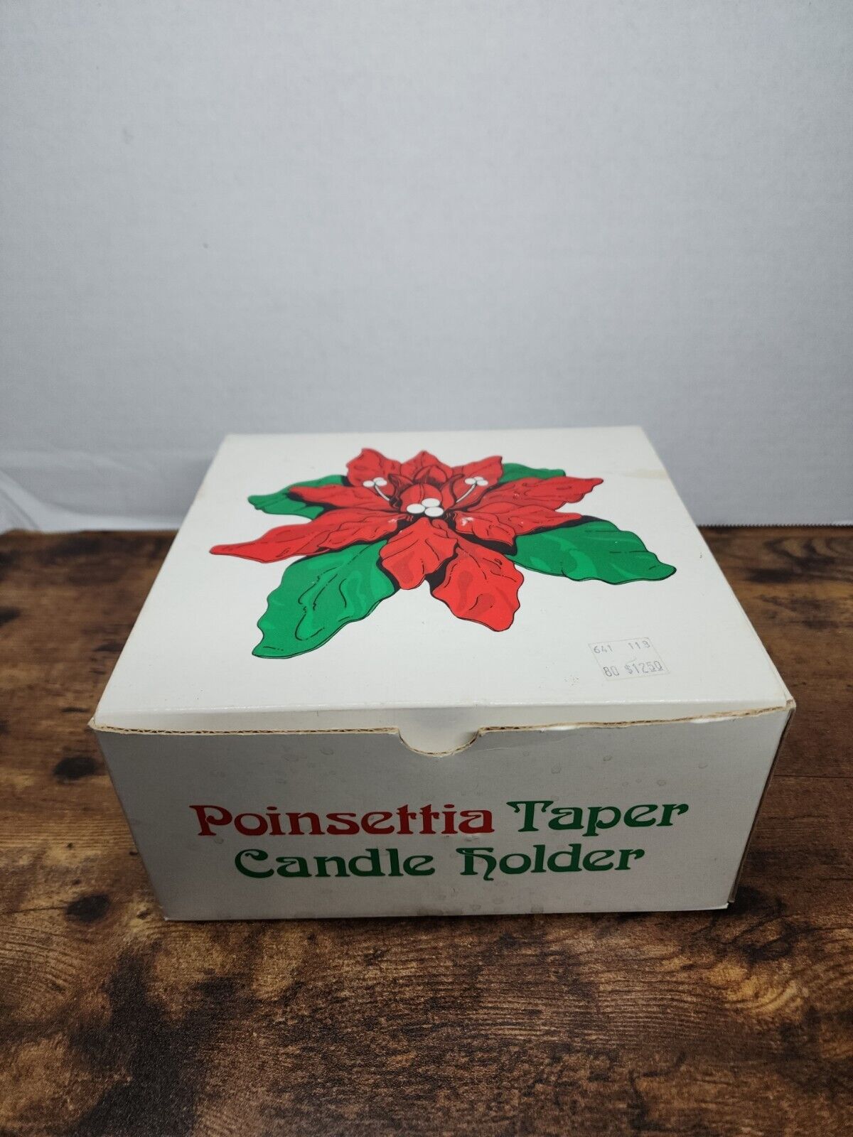 Vintage Department 56 Taper Candle Holder Poinsettia Centerpiece 4350-8