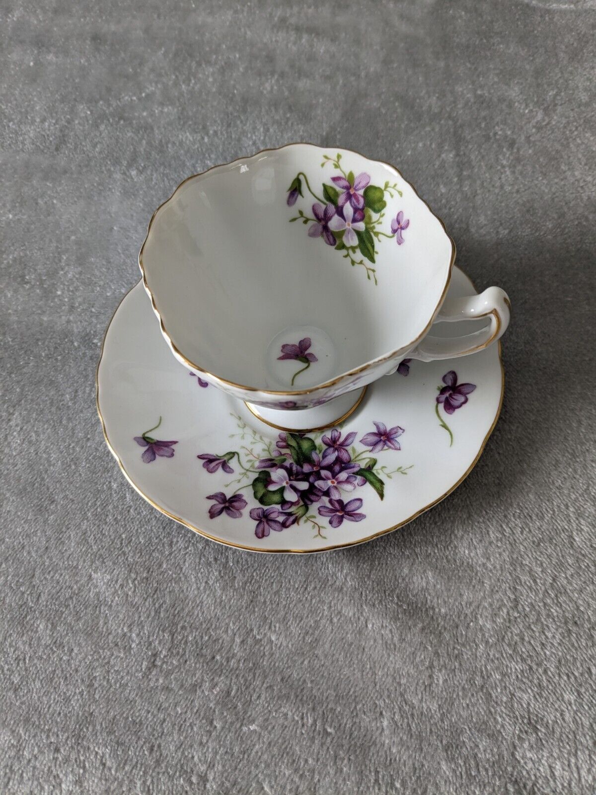 Vintage Rossetti Spring Violets Cup & Saucer Hand Painted Occupied Japan