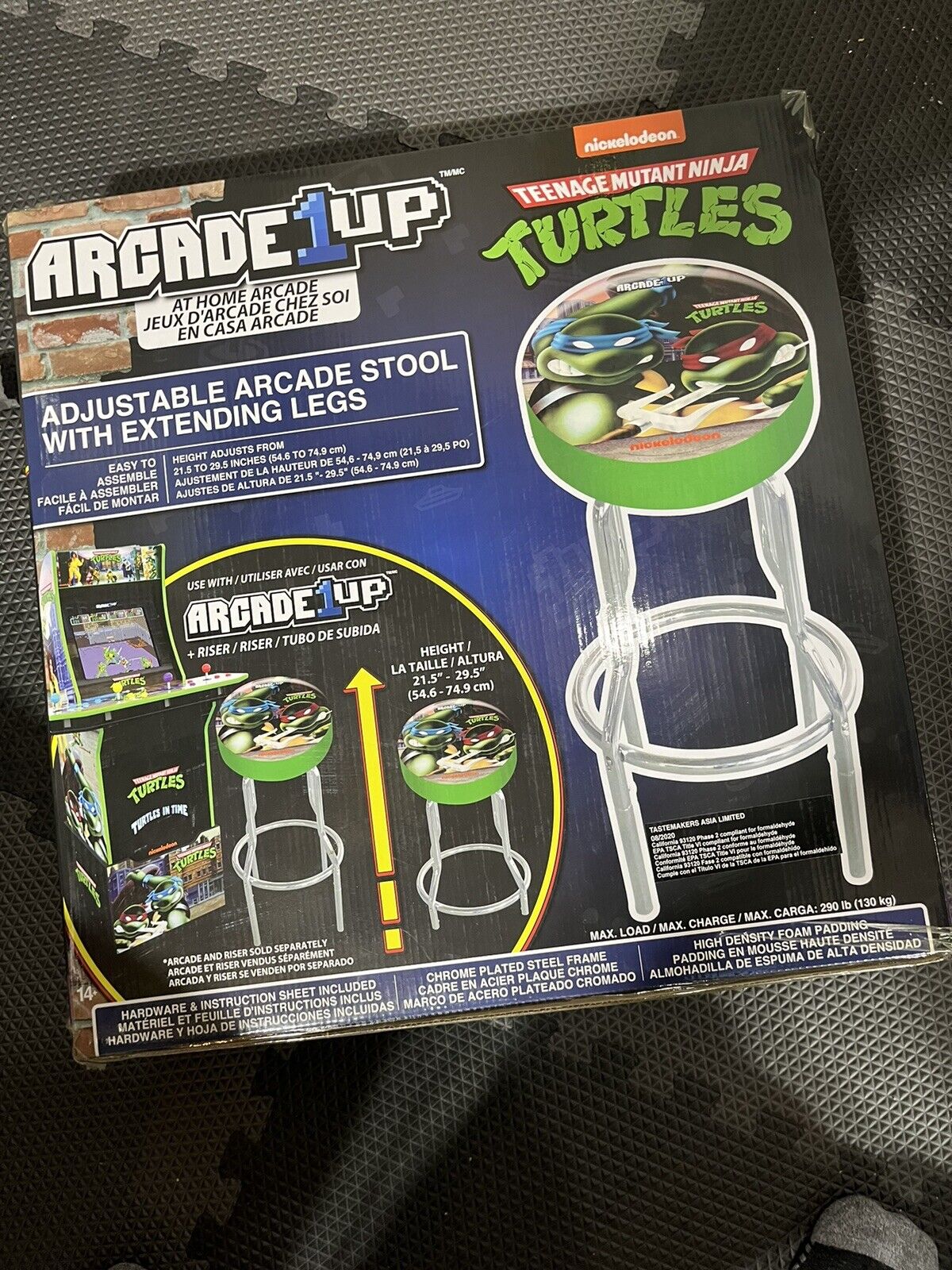 Arcade1up Teenage Mutant Ninja Turtles TMNT Adjustable Stool Brand New