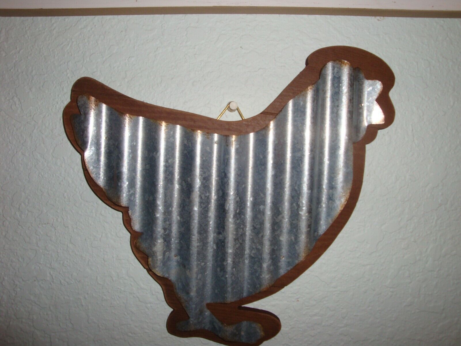 New Wooden and Metal Chicken Wall Hanging-Farmhouse/Ranch Decor-11 X 11