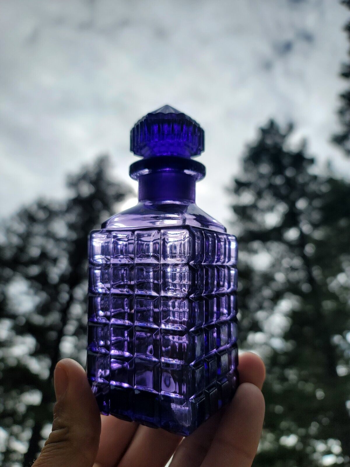 1890's  INCREDIBLE Dark AMETHYST Whiskey Decanter Bottle◇Antique Purple Liquor