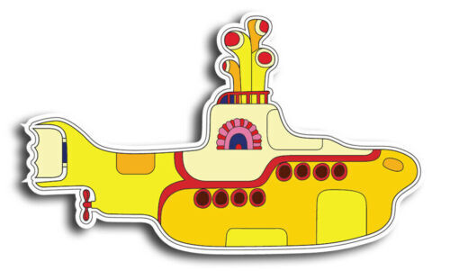 The Beatles Yellow Submarine Logo Sticker / Vinyl Decal Multicolor 46\