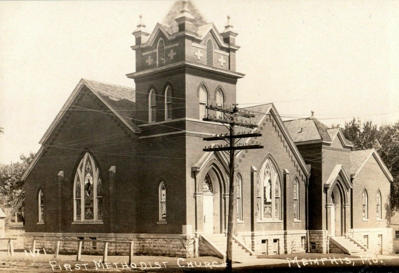 First Methodist Church Memphis Missouri c1910 RPPC Photo Antique Postcard