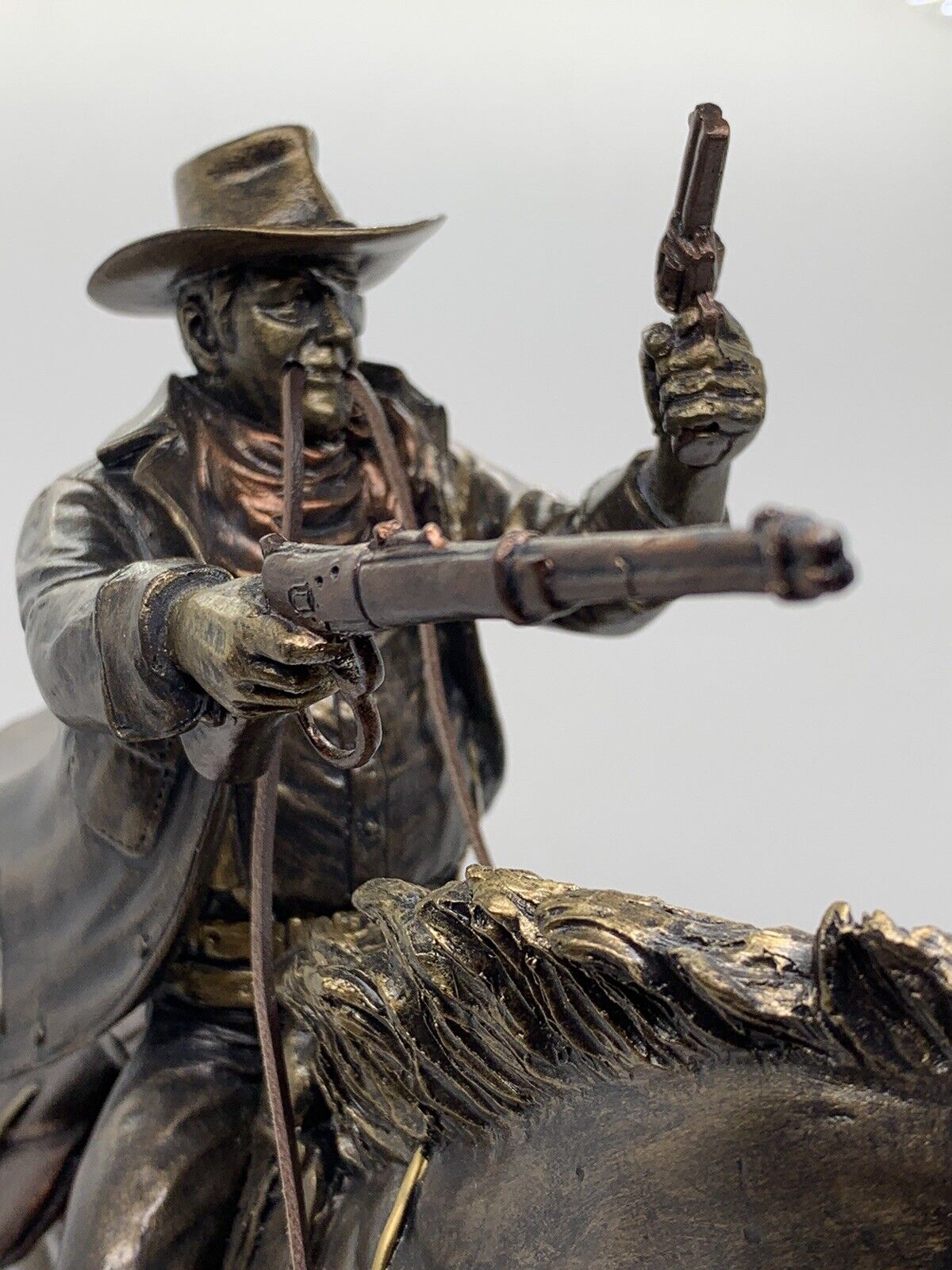 The Bradford Exchange John Wayne: Heroic Charge Cold-Cast Bronze Sculpture 11-in