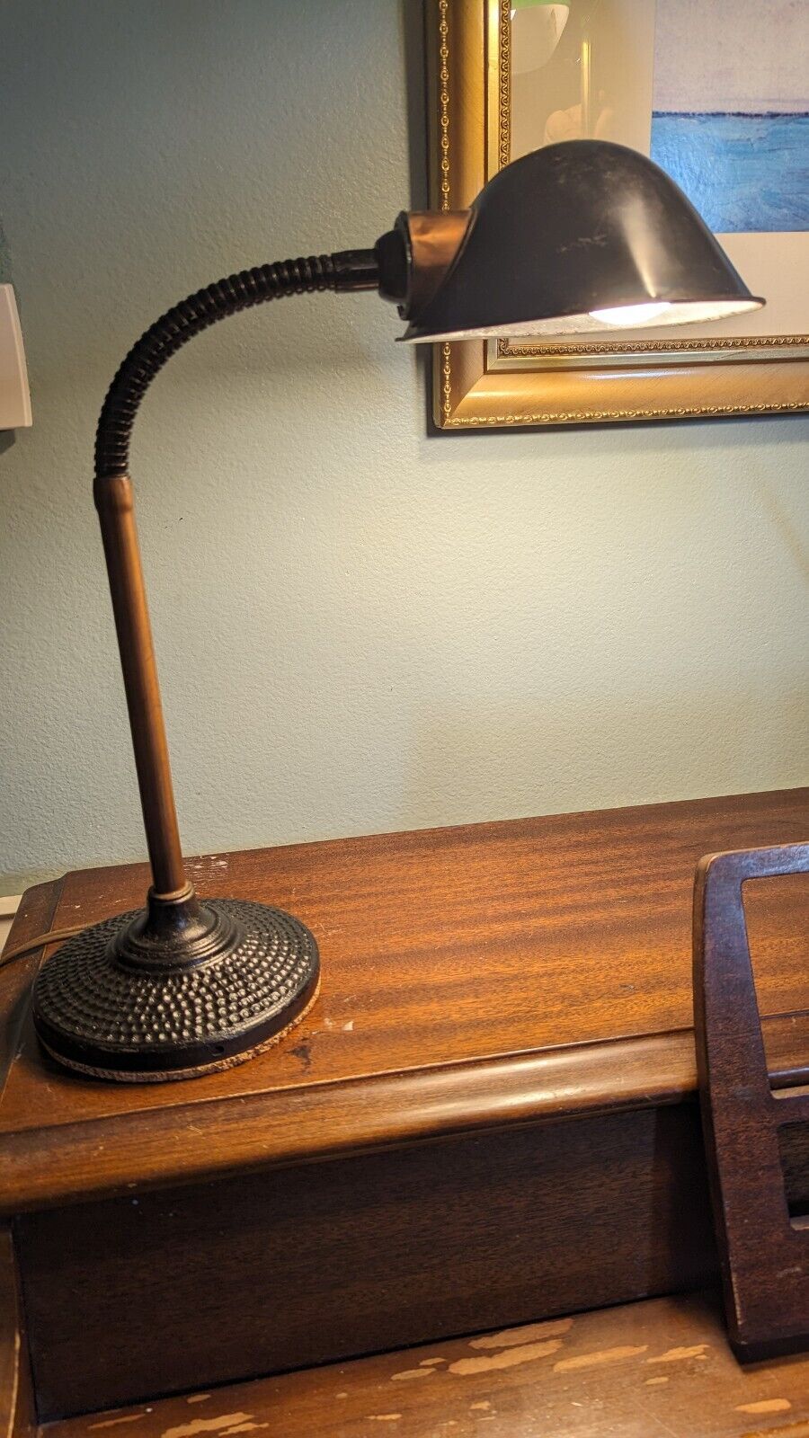 Unusual Vintage Faries Chicago Original Industrial Gooseneck Table Desk Lamp