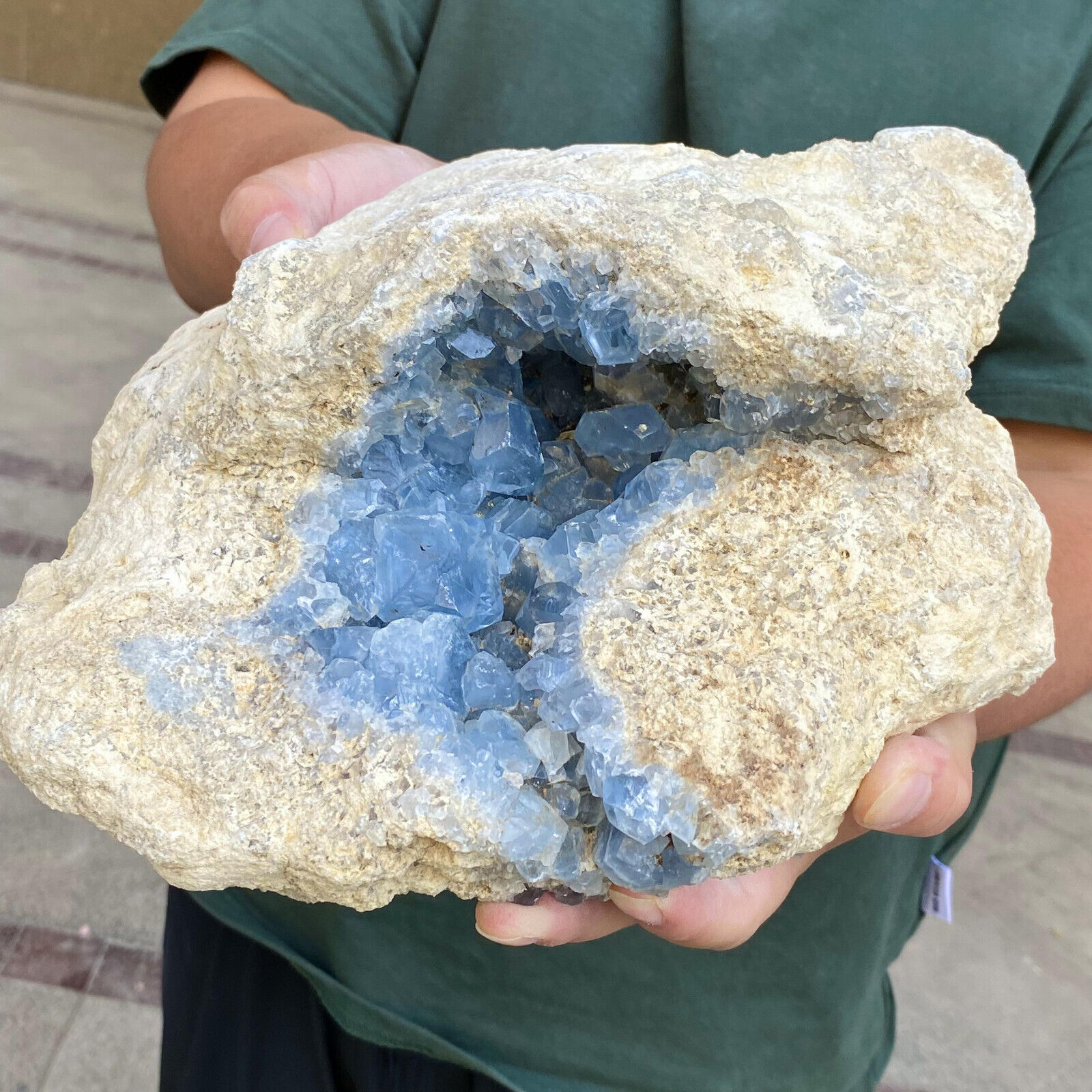 22LB Top natural blue crystal cave quartz crystal cave mineral specimens  -S17
