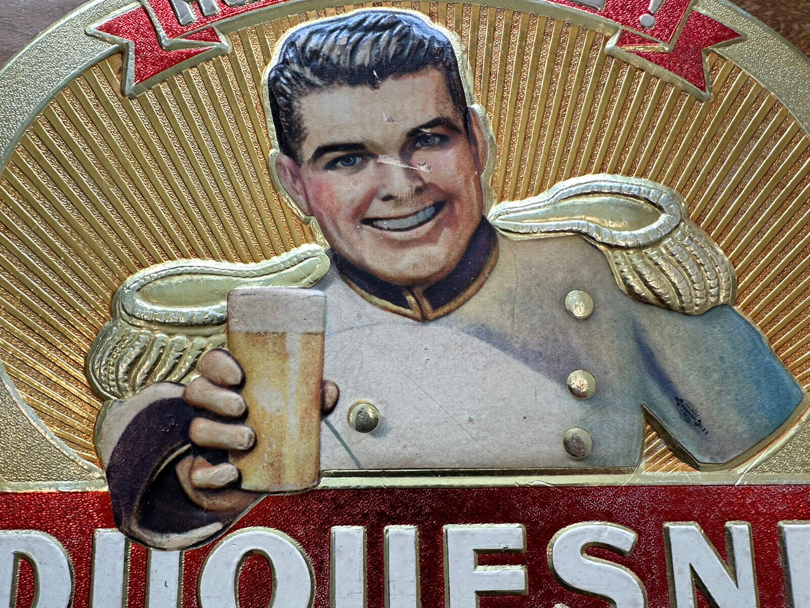 VTG Duquesne Pilsener Duke Beer Pittsburgh Foil Composite Have A Duke Sign