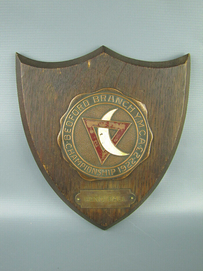 Antique 1922-23 Bedford Branch Y.M.C.A. Hand Ball Championship Plaque Wood