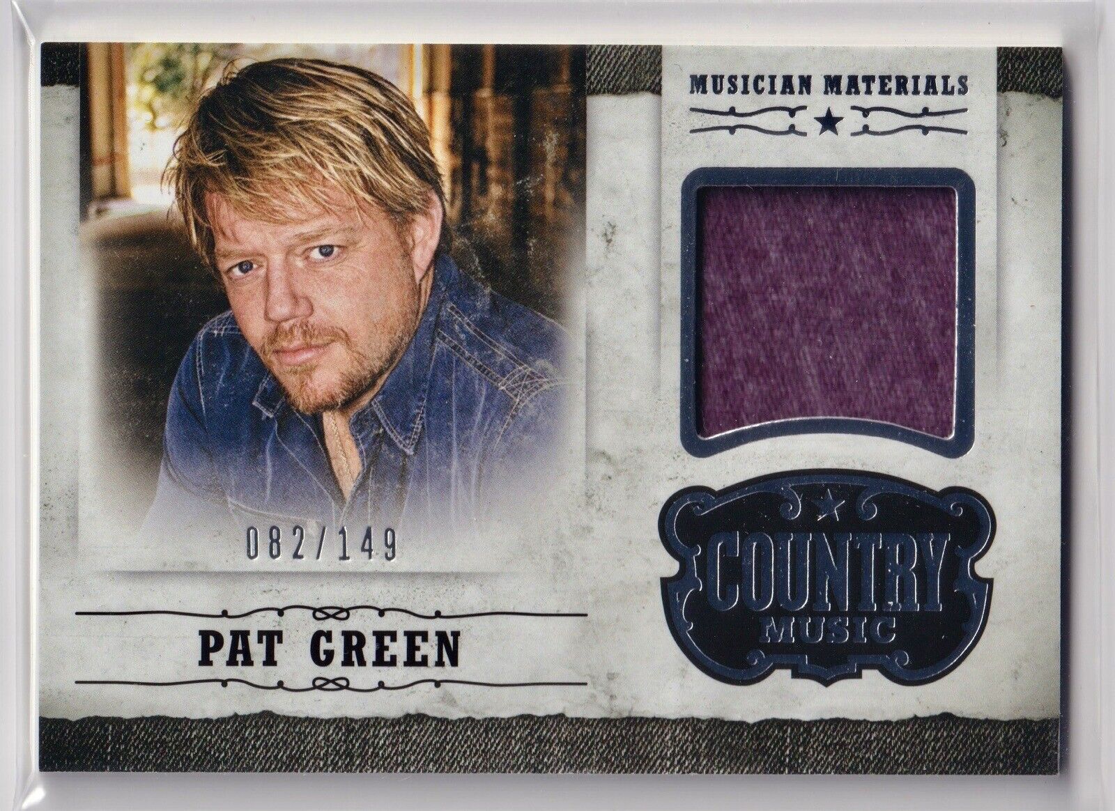 PAT GREEN 82/149 Artist Worn Relic 2014 Country Music M-PG