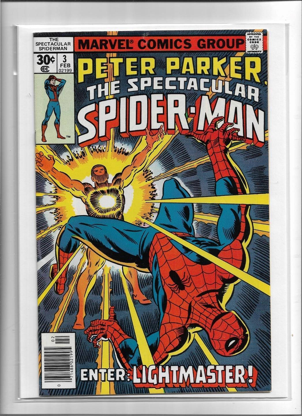 THE SPECTACULAR SPIDER-MAN #3 1977 VERY FINE+ 8.5 3163 LIGHTMASTER