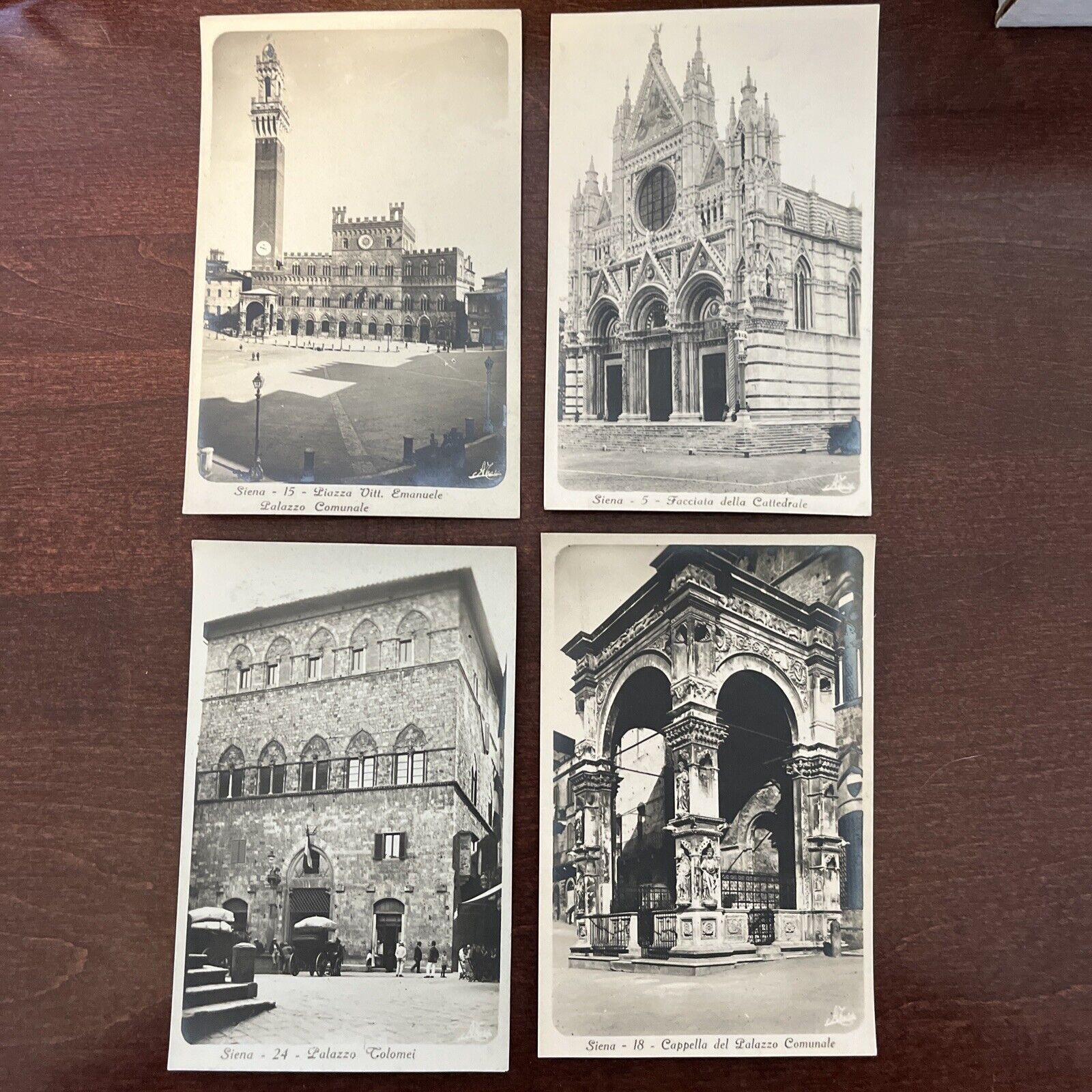 Vintage Sienna Italy B&W Photo Postcards