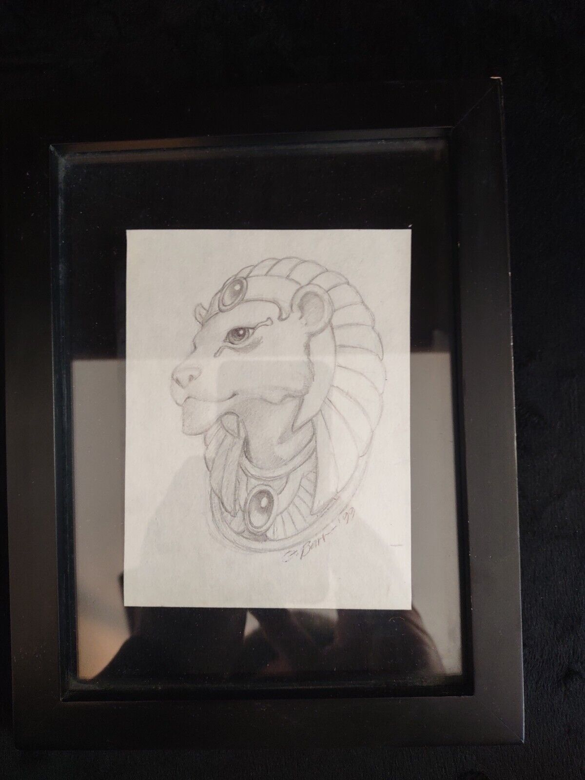 Glenn Barr 1999 Original Unpublished Sketch ( Egyptian Lion Head)