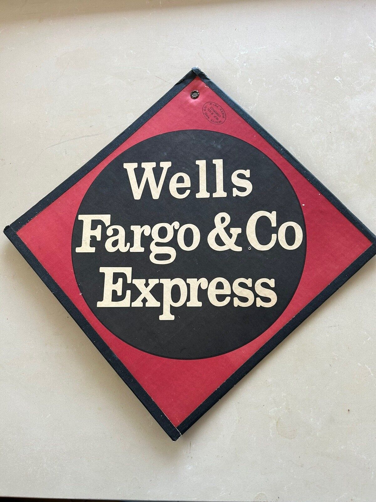Vintage Wells Fargo & Co Express Freight Sign  White & Co W.F.&Co Pikes Peak
