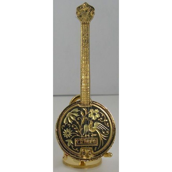 Damascene Gold Miniature Banjo by Midas of Toledo Spain style 2757Banjo
