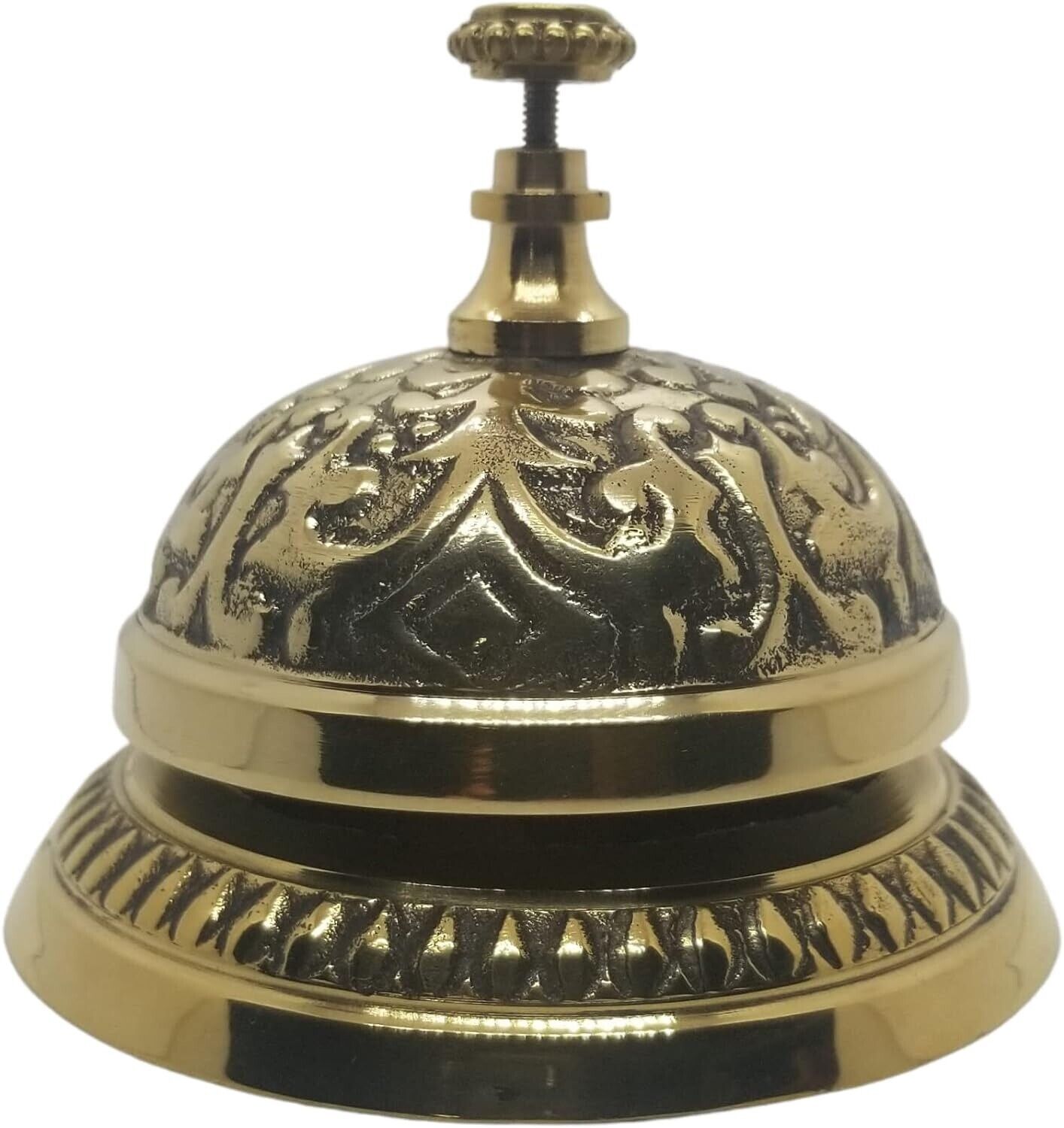 Ornate Victorian Shop Store Clerk Service Desk Bell Polished Brass Solid Brass