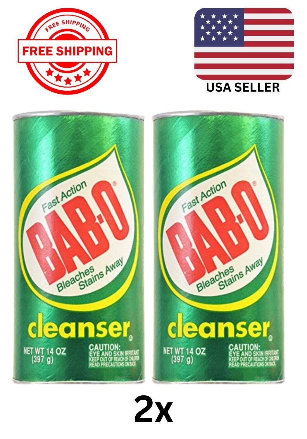 🍋 (Lot Of 2 ) Brand New Vintage Dial BAB-O Babo Lemon Cleanser Cleaner 14 oz 🍋