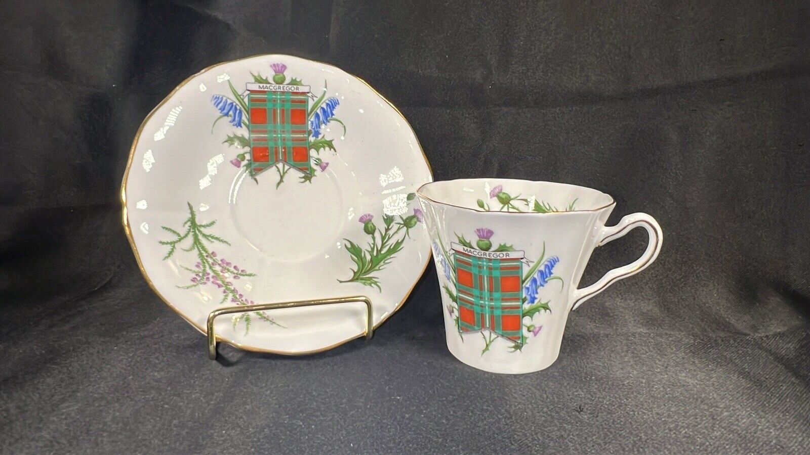 Vintage Adderley  Fine Bone China Tea Cup & Saucer -MACGREGOR Tartan Pattern