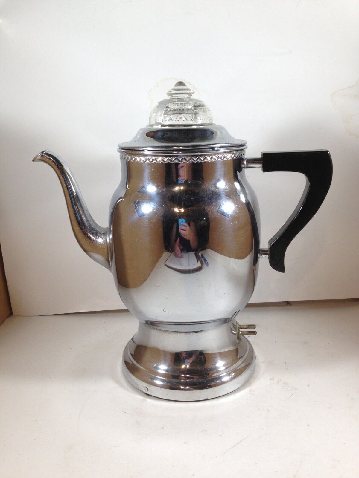 Vintage Manning Bowman Chrome Percolator Coffee Maker K120 No Cord