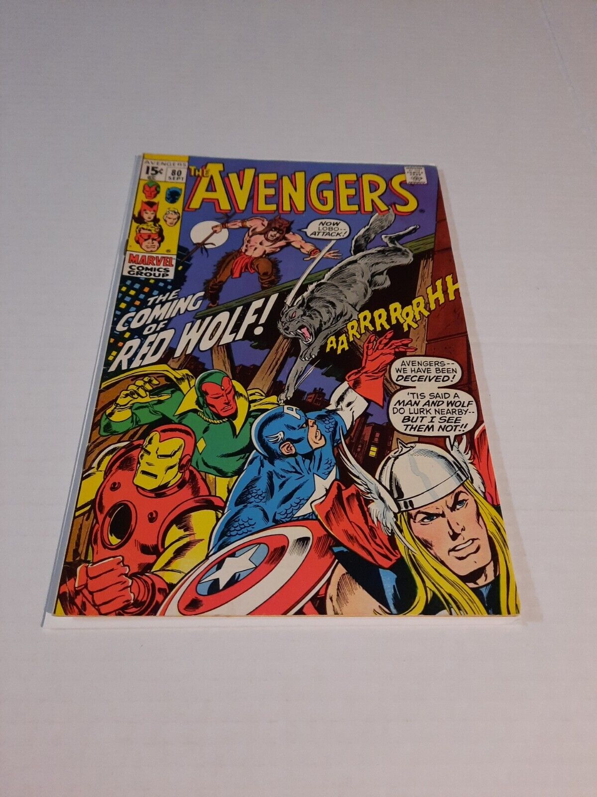The Avengers 80, (Marvel, Sept 1970), FN+, 1st appearance of Red Wolf, 1st Print