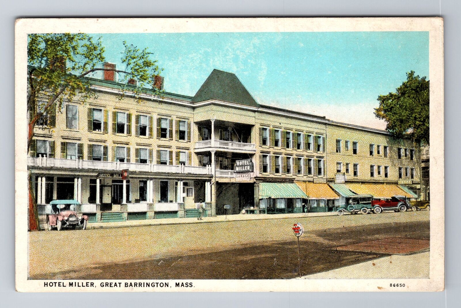 Great Barrington MA-Massachusetts, Hotel Miller, Antique Vintage Postcard
