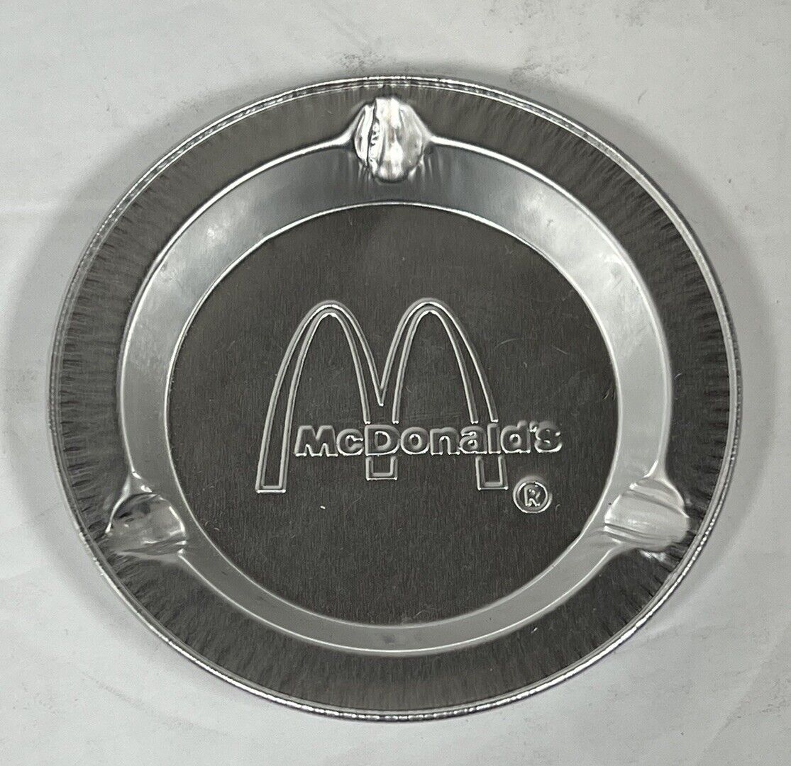 McDonalds Restaurant Vintage New Aluminum Ashtray 3-1/2 Inches 3.5” Silver Color
