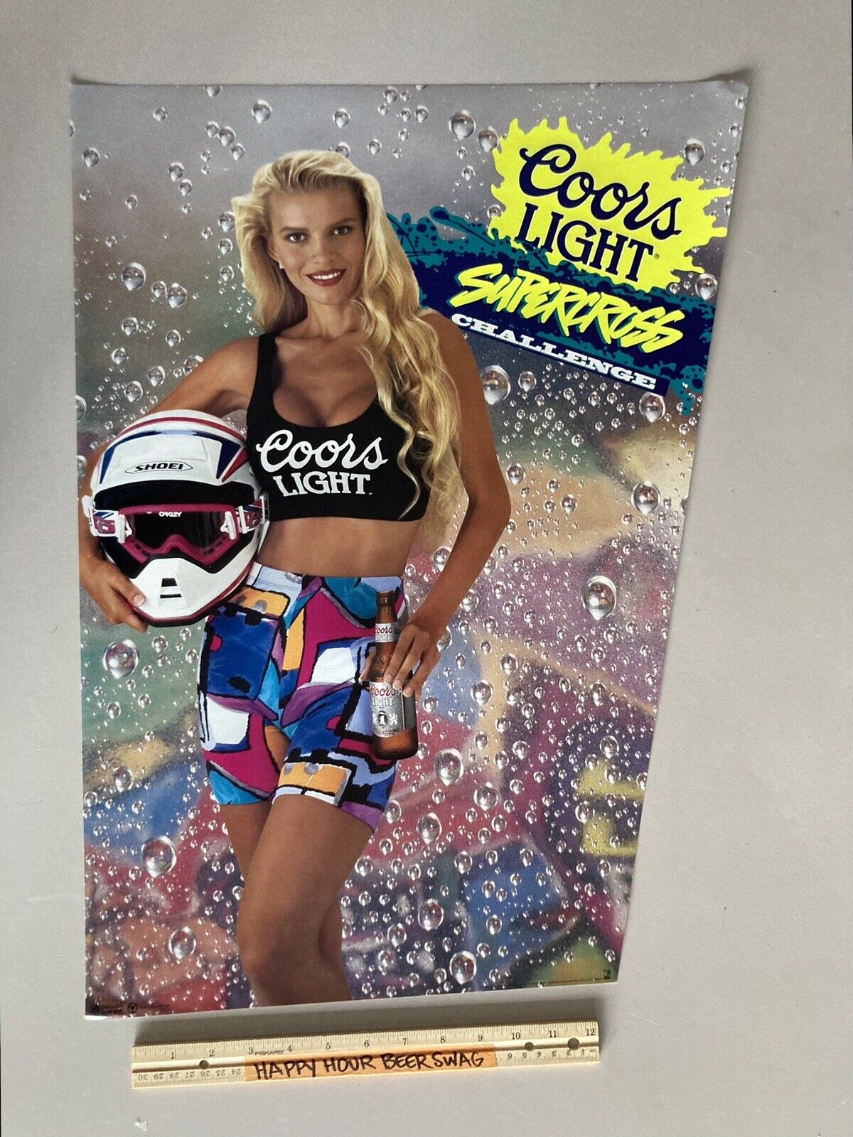 🔥 NOS 1992 Vintage Coors Light Beer Model Hot Girl Rare Poster Sexy Blonde