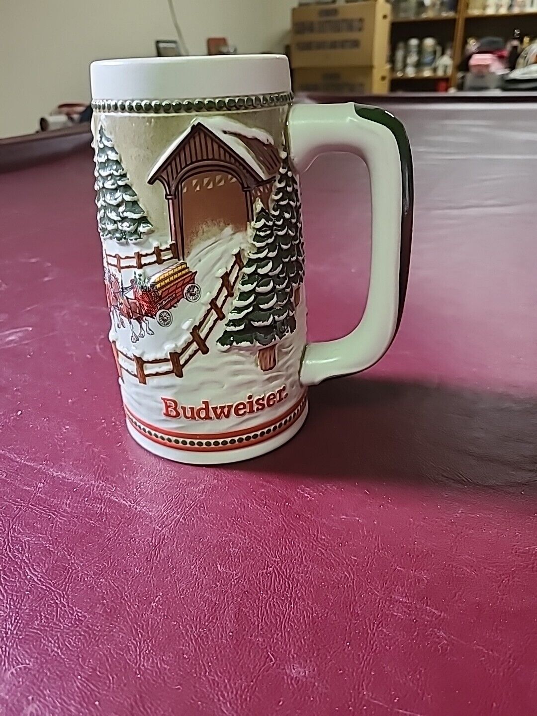 Anheuser Busch Budweiser 1984 Clydesdales Holiday Beer Stein/Mug