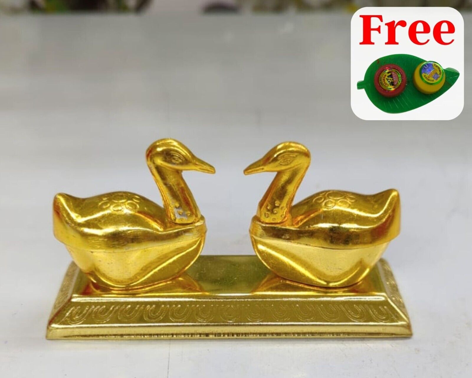 Swan Duck Pair Shape Haldi KumKum Holder Roli Tikka Holder Showpiece Gifts