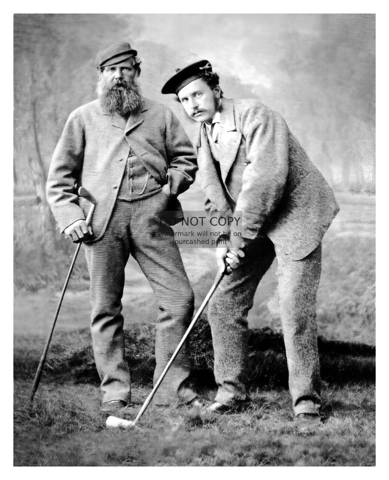PIONEER GOLFER OLD AND YOUNG TOM MORRIS 8X10 PHOTO