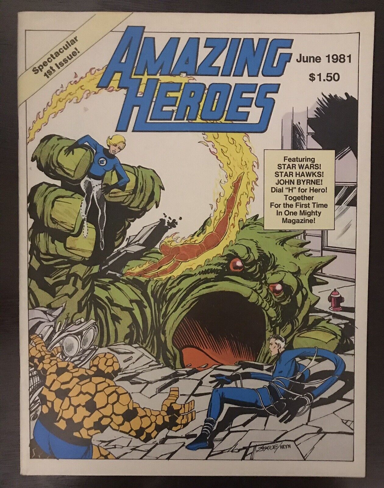 Amazing Heroes #1 First Printing Original 1981 Comic Book Fantastic Four Homage