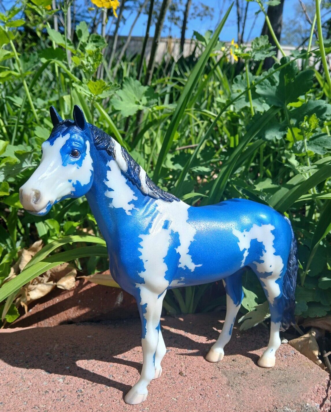 Breyer Custom Idocus Warmblood Stallion Satin Metallic Blue Pinto  Decorator 