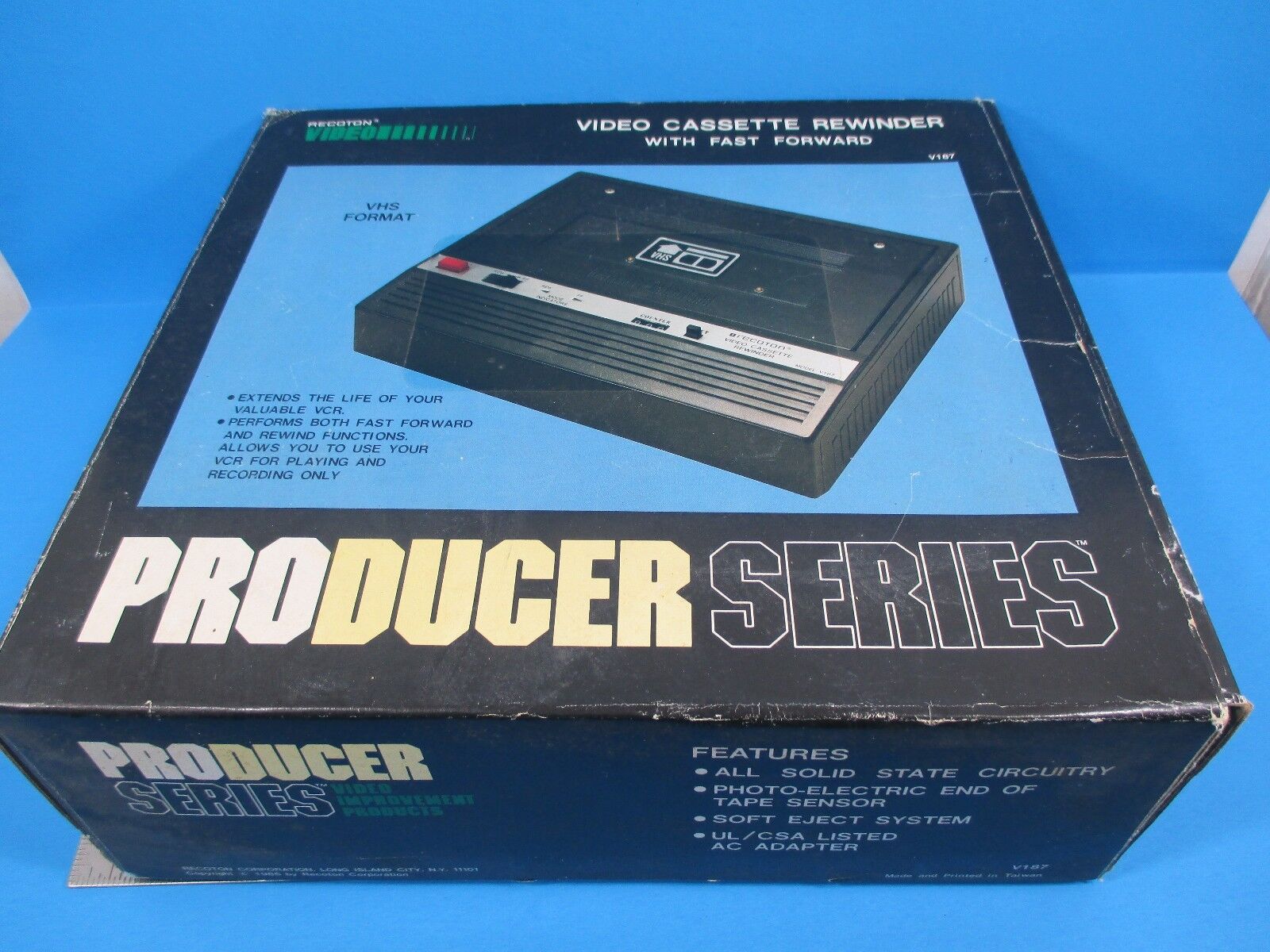 Vintage Recoton Video Cassette Rewinder Producer Series Original Packaging VS9