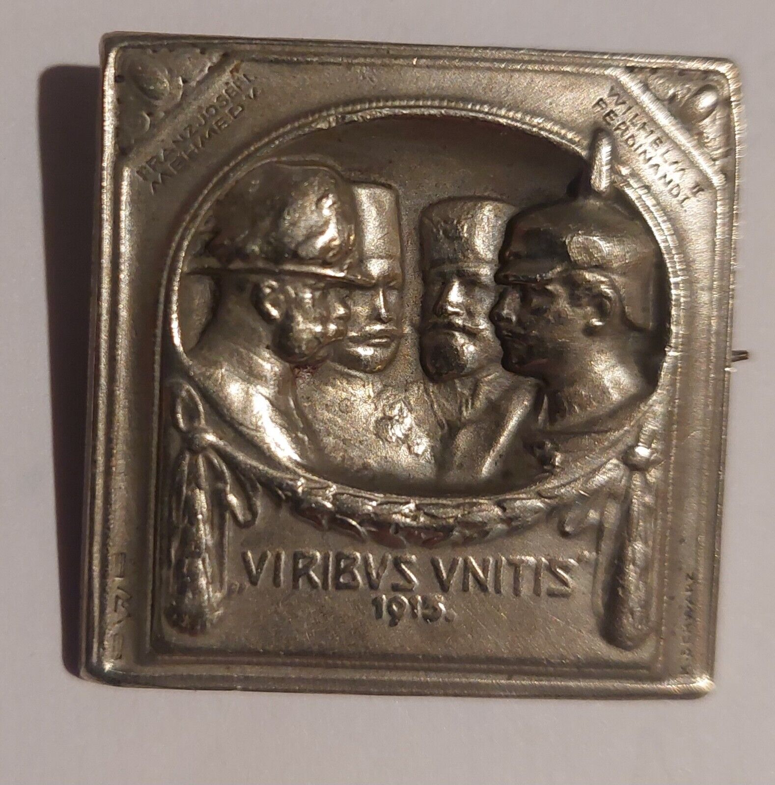 VIRIBUS UNITIS-AUSTROHUNGARY Badge-WW1-1915- Large Metal Badge- Original item