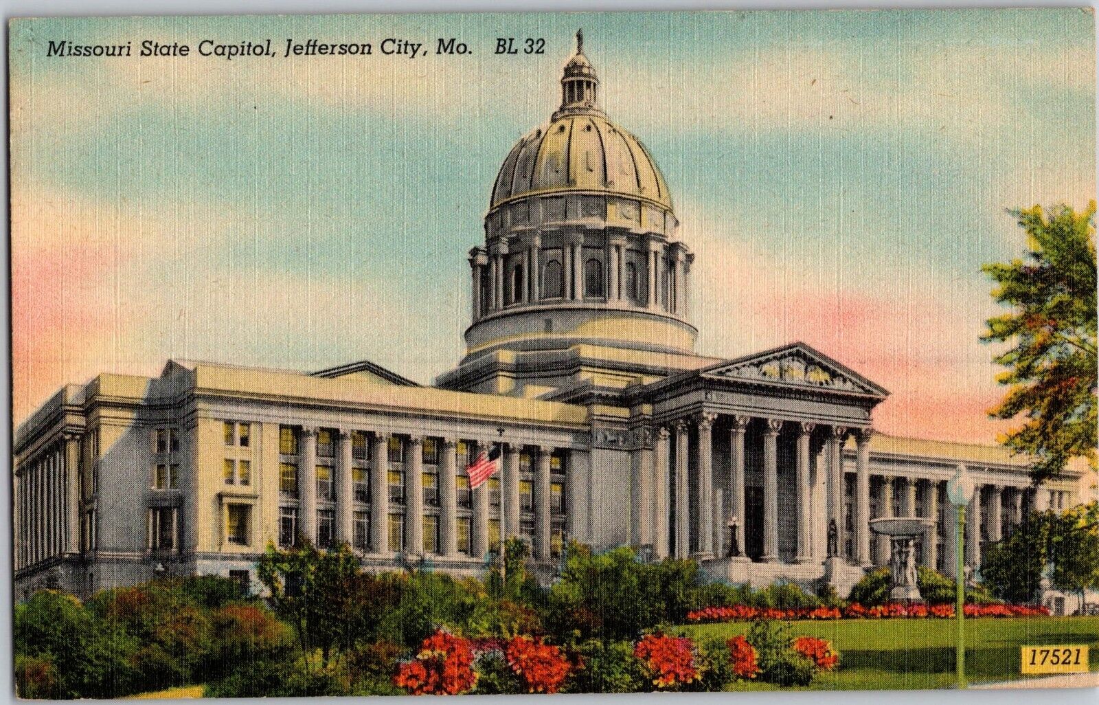 c 1930 Vintage Postcard Missouri State Capital Jefferson City MO