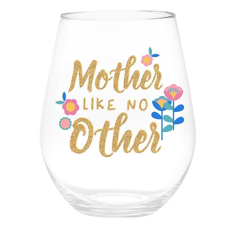 Jumbo Stemless Wine Glass Mother Like No Other Size 4in x 5.7in H Pack of 6