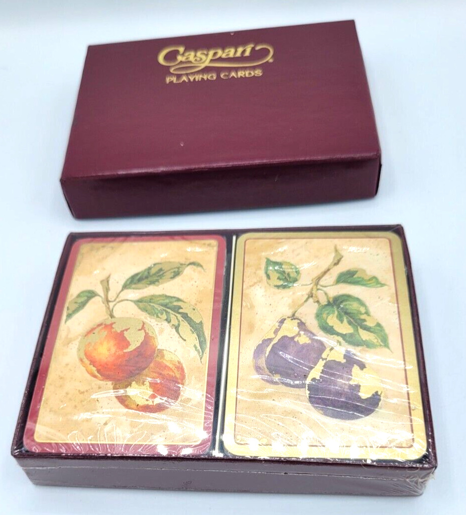 Vintage CASPARI Playing Card Double Deck GOLDEN FRUIT No. PC54 New Sealed