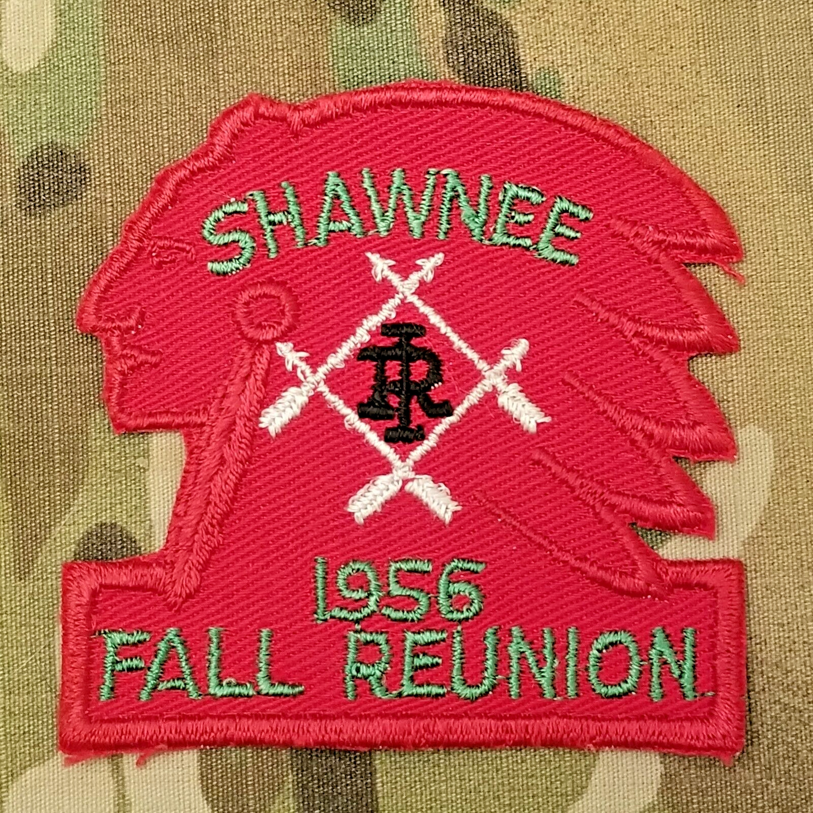 ORDER OF THE ARROW , SHAWNEE LODGE 51,  1956 FALL REUNION, CAMP IRON DALE PATCH