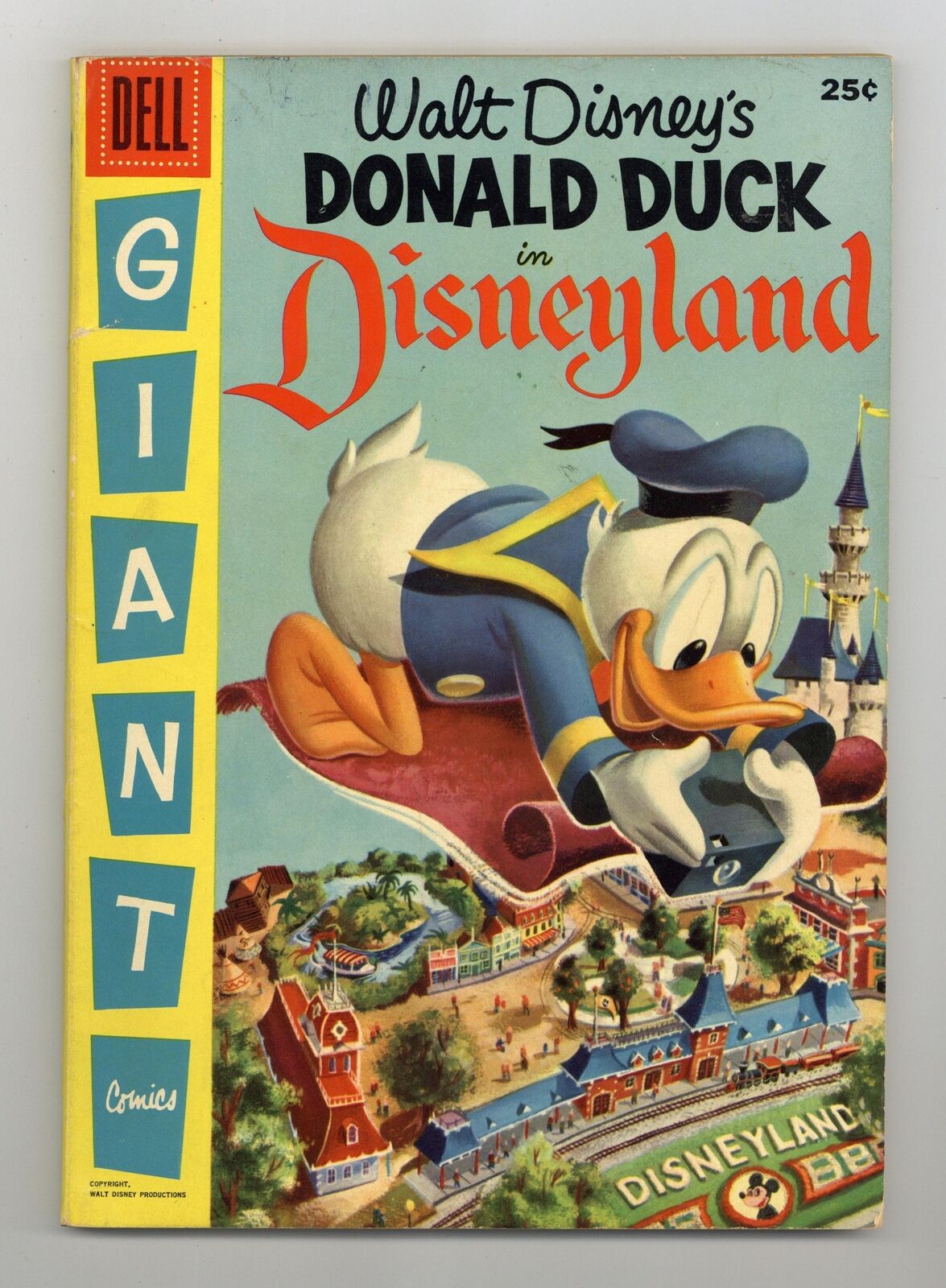 Dell Giant Donald Duck in Disneyland #1 VG 4.0 1955