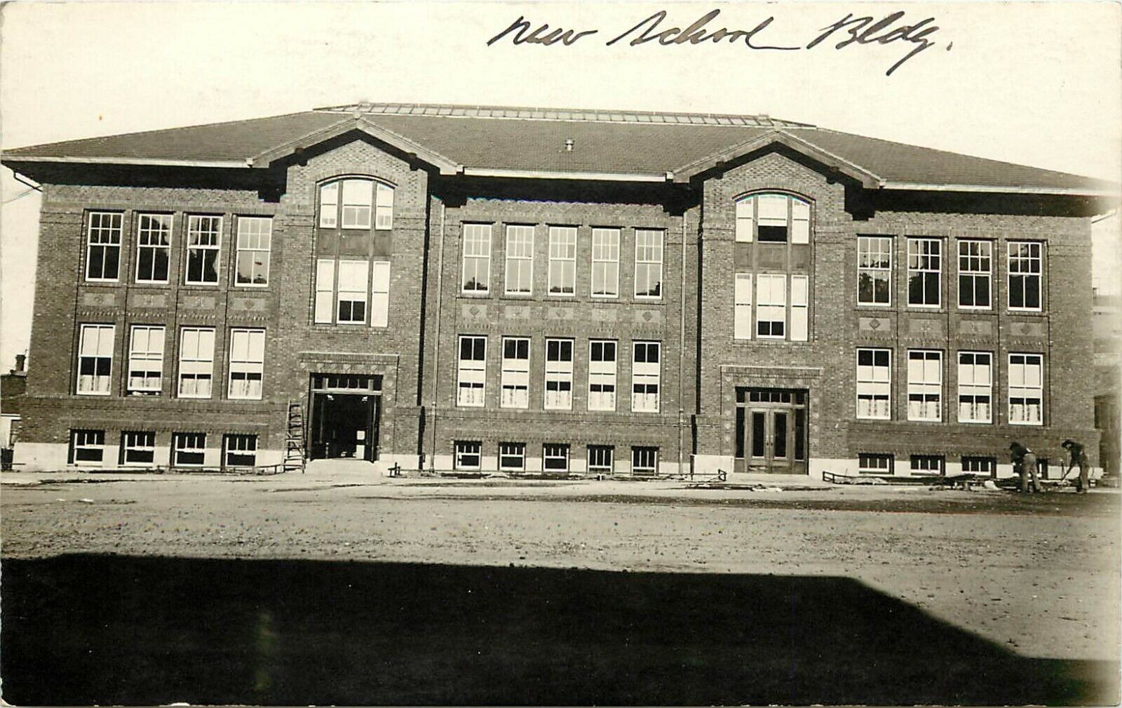 c1910s RPPC Postcard; New School Buidling, Lead SD Lawrence County Unposted