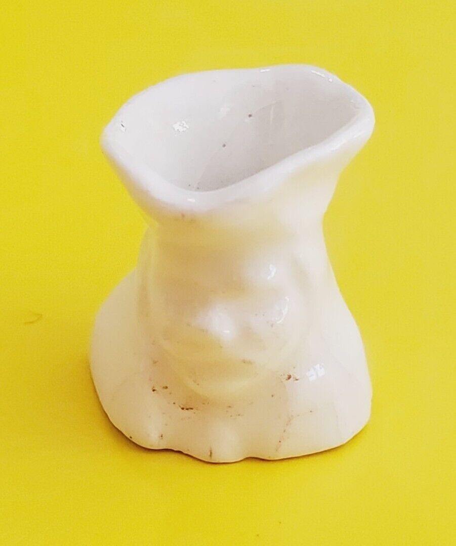 Toby Jug Pitcher Creamware Micro Dollhouse  Miniature  White Unpainted 5/8\