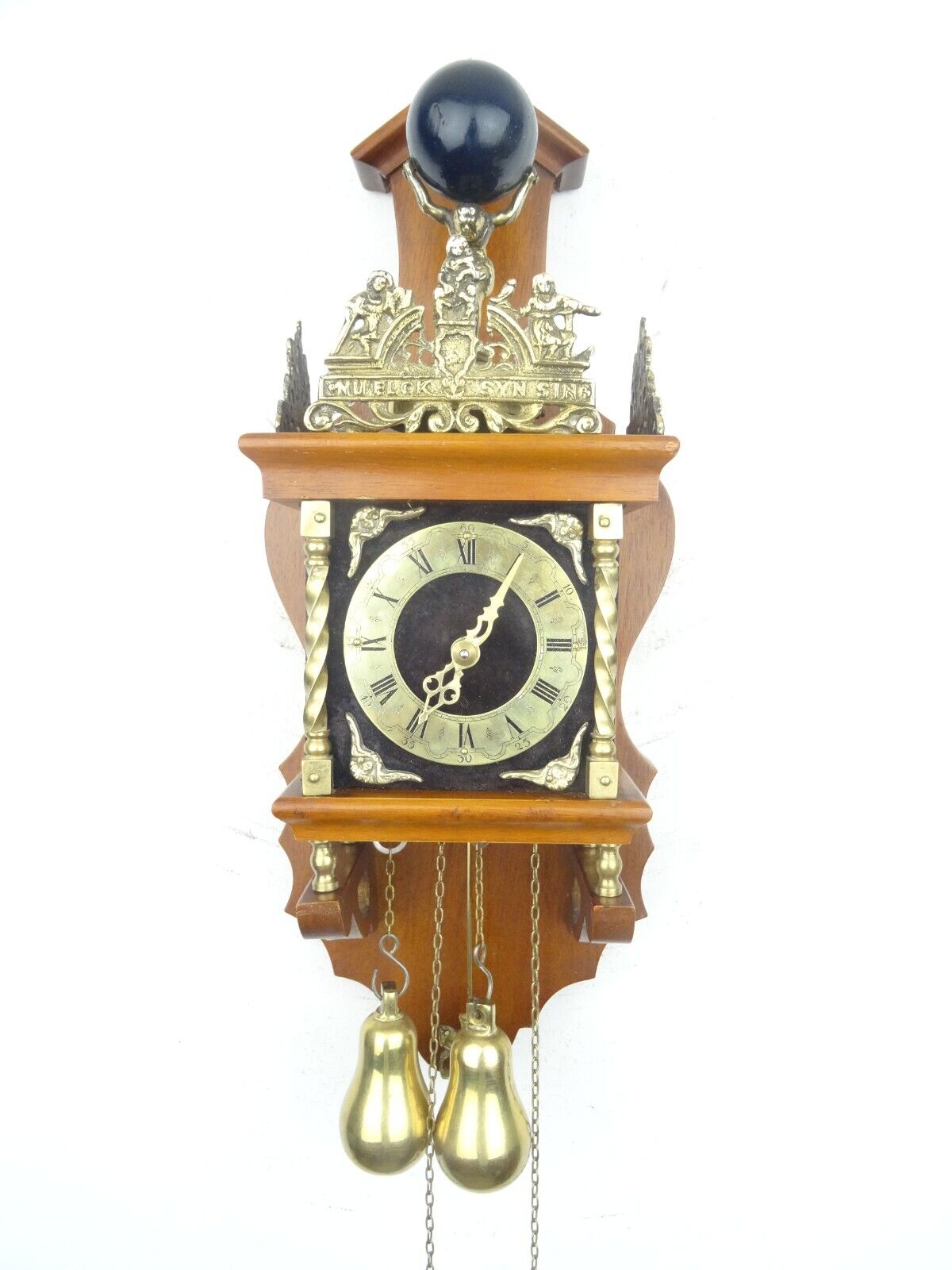 Zaanse Vintage Antique Dutch Wall Clock 1 day (Hermle WUBA Friesian Warmink Era)