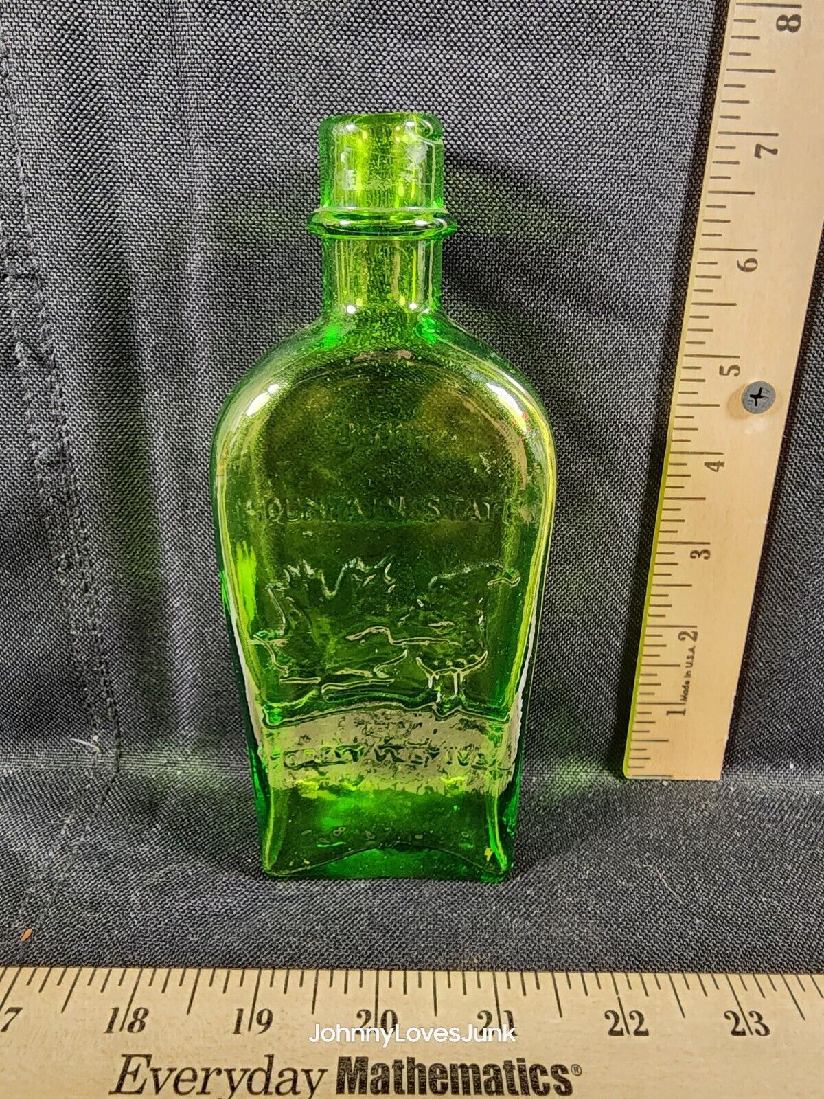 Vintage Kanawha Glass Mountain Bottle OG Label No Top Rare Find 