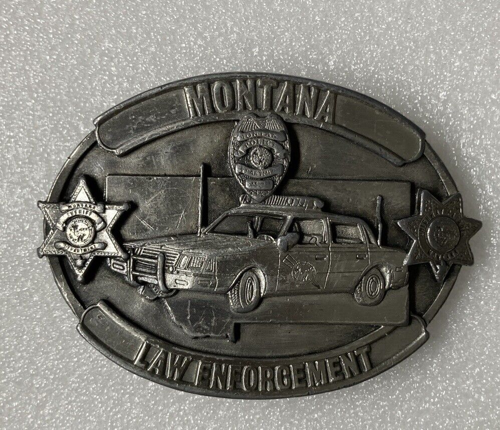 Vintage 1984 Montana Law Enforcement Belt Buckle Limited Edition No. 102/1000