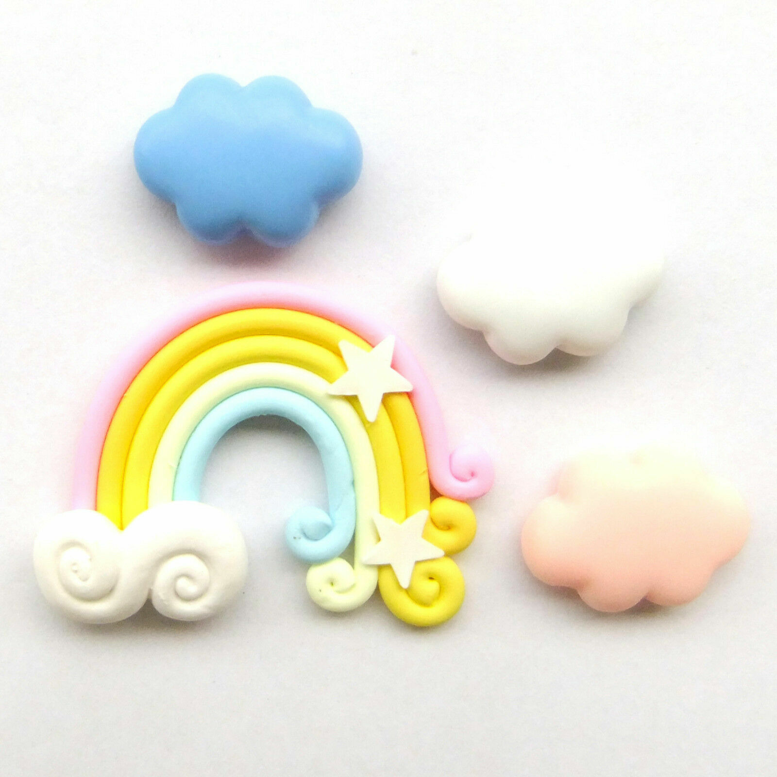 Fridge Magnet Set Colorful Rainbow Pink Blue White Clouds Marshmallow Fun Decor
